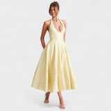 Halina - Vestido midi com espartilho