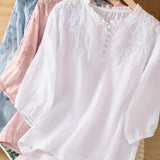 Cassiana - Blusa de Algodão e Linho