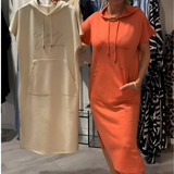 Sásquia - Vestido casual com capuz