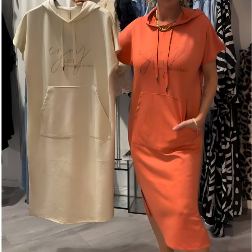Sásquia - Vestido casual com capuz