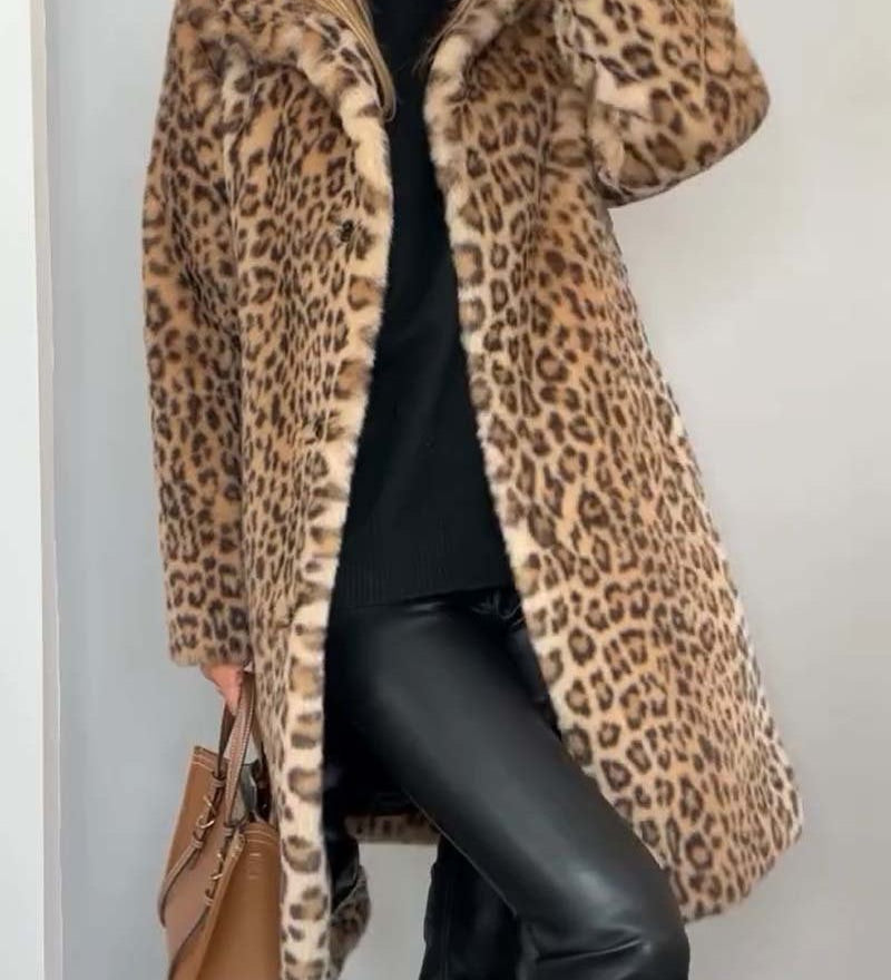 Leia – Dlouhý kabát Leopard