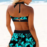Sidónia - Fato de Banho de Cintura Alta com Estampado Floral