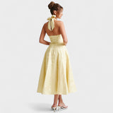 Halina - Vestido midi com espartilho