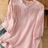 Cassiana - Blusa de Algodão e Linho