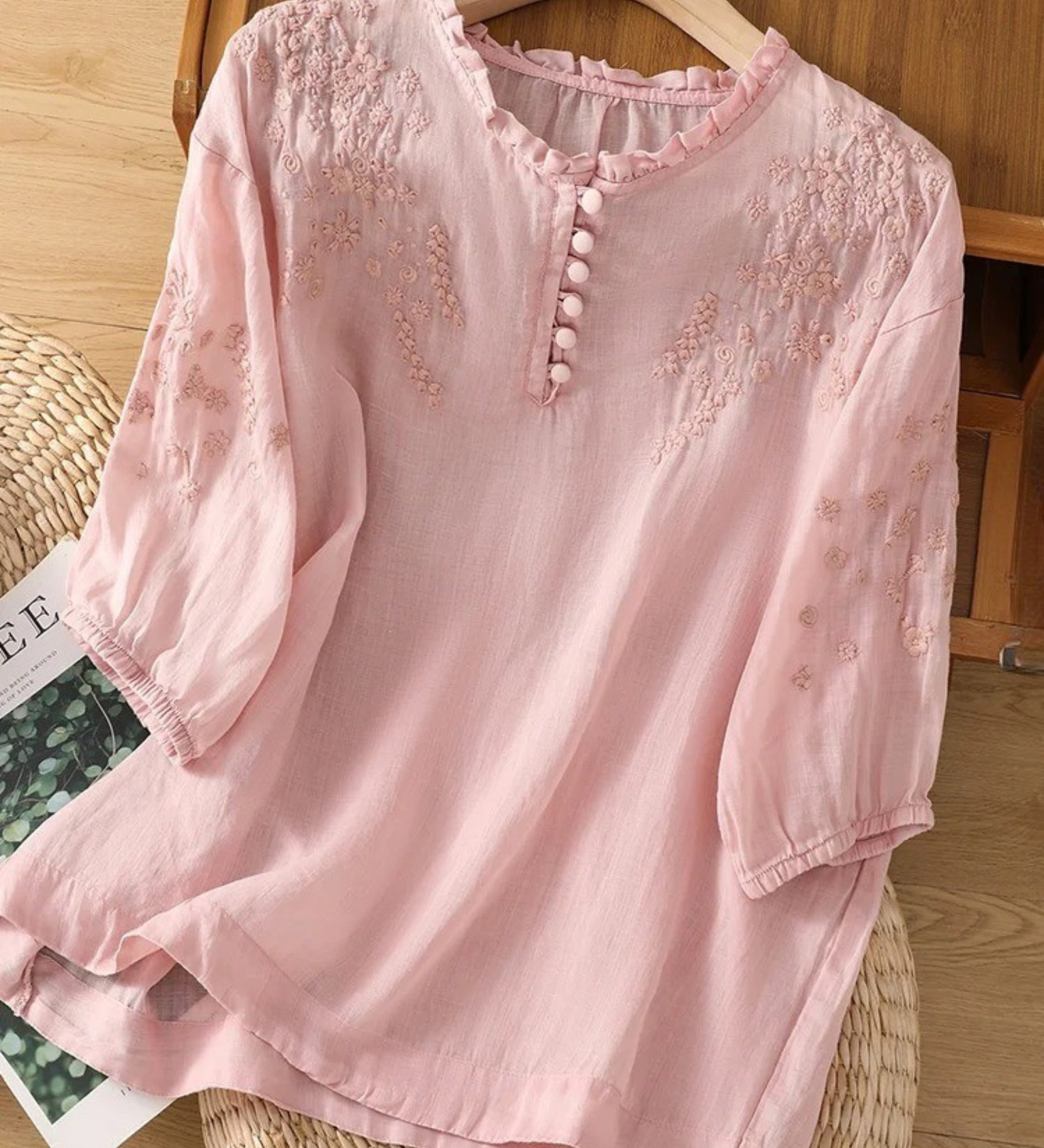 Cassiana - Blusa de Algodão e Linho