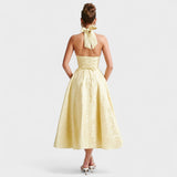 Halina - Vestido midi com espartilho
