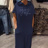 Sásquia - Vestido casual com capuz