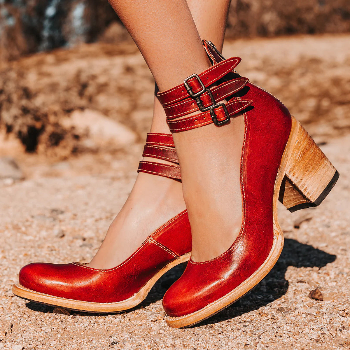 Ginevra - Sapatos de salto alto com tiras múltiplas e sola grossa