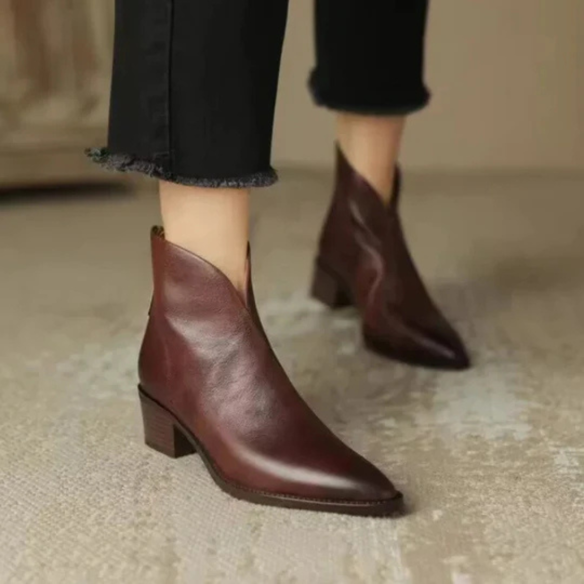 Camila - Botins de Luxo com Salto Baixo