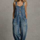 Leila - Macacão de Denim Estiloso com Bolsos