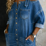 Elsa - Macacão de Denim Off Shoulder