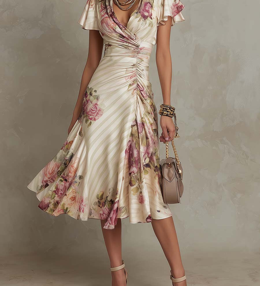 Aida - Vestido midi de cetim elegante