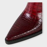 Kozačky s krokodýlím vzorem a elegantním podpatkem
