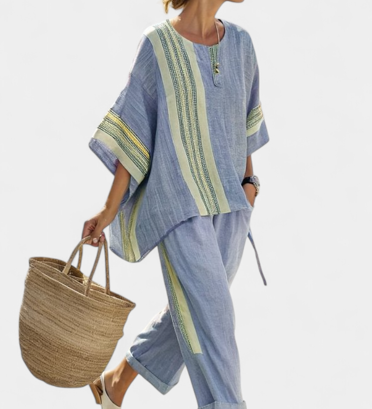 Lorena - Conjunto Boho Linho e Bambu