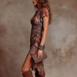 Elvira - Vestido midi elegante com decote em V