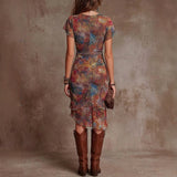 Elvira - Vestido midi elegante com decote em V