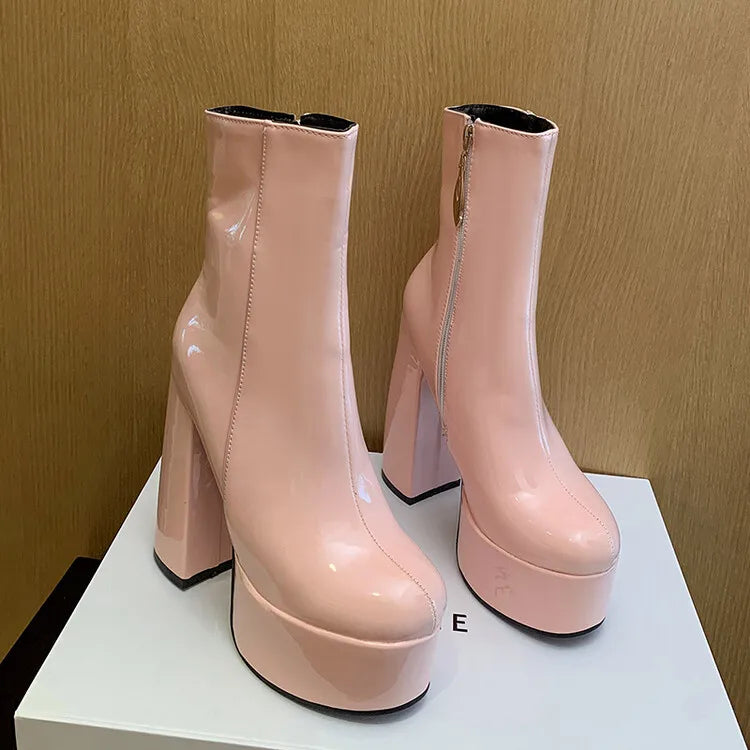 Carina - Botas com plataforma super alta com charme e confiança