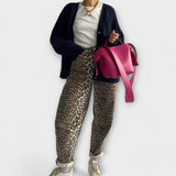 Chandra - Calças de ganga vintage leopardo