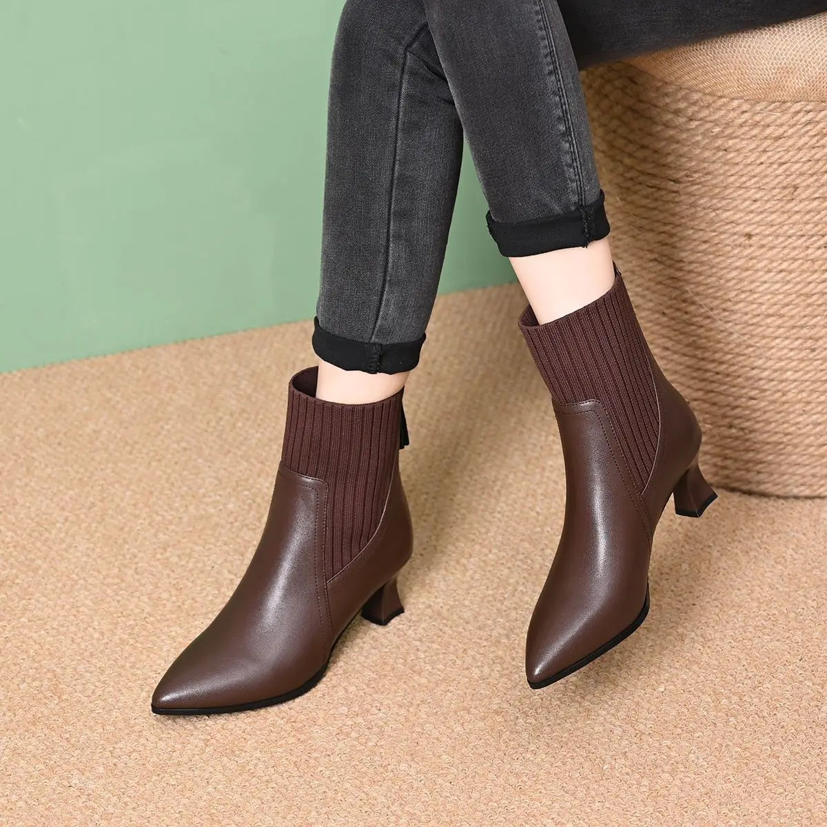 Clara - Botas com plataforma em Couro