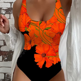 Luciana - Fato de banho de uma peça elegante com estampado floral