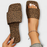 Elisabete - Mocassins rasos com estampado de leopardo