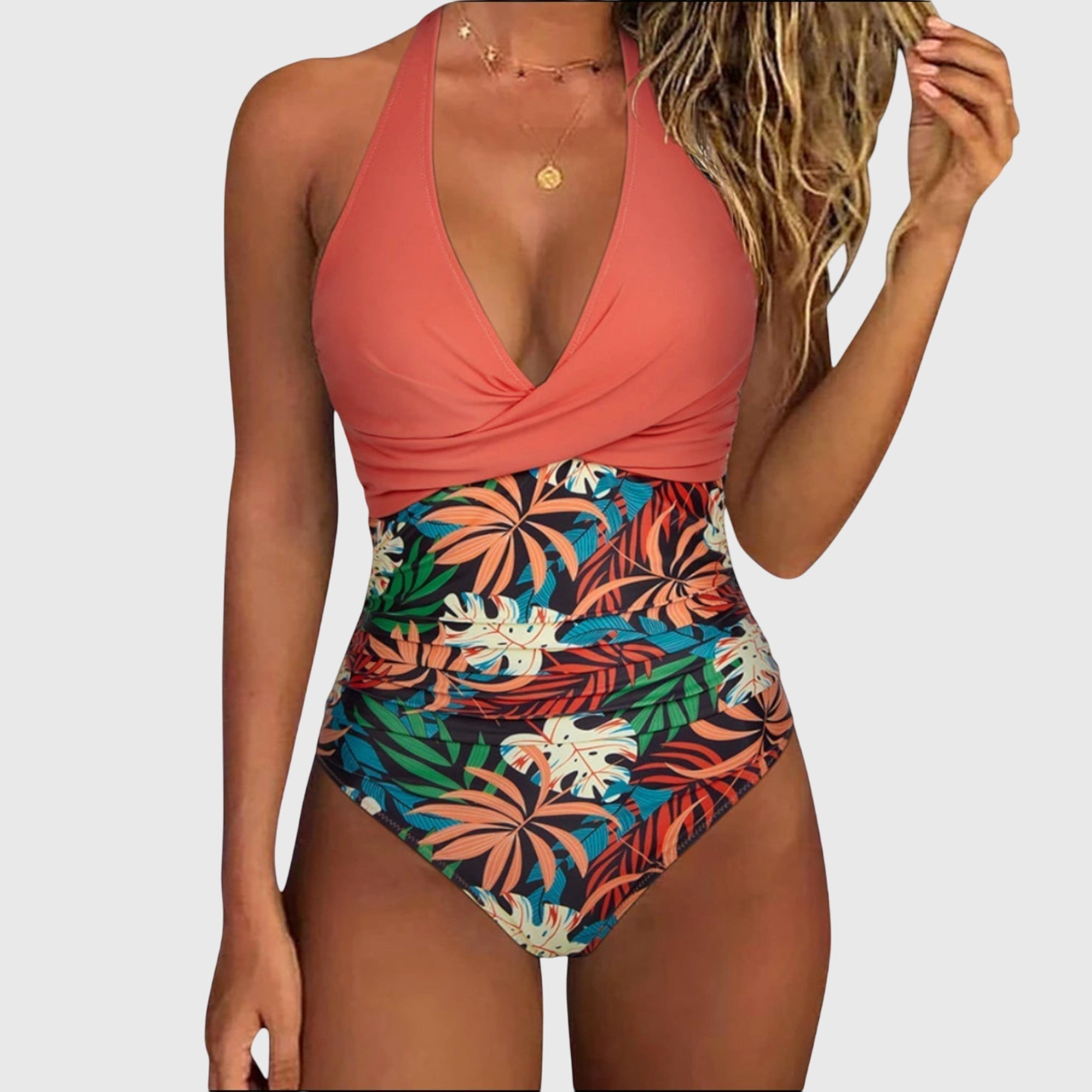 Flávia - Fato de banho elegante para mulheres com decote em V