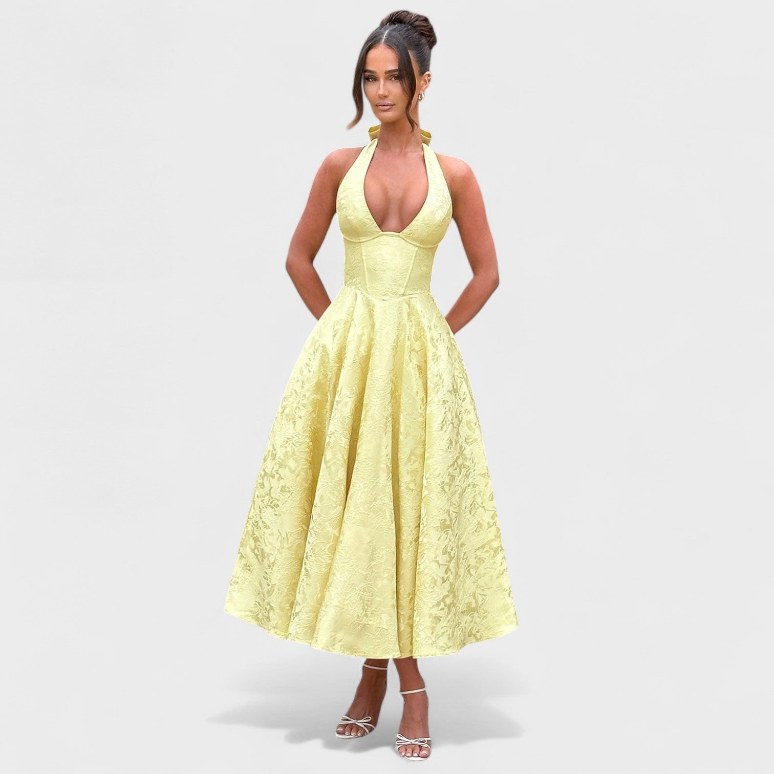 Efi - Vestido midi texturado