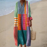 Eva - Vestido Longo Multicolorido em Patchwork