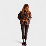 Rosa - Moderní kabát s leopardím vzorem