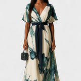 Vanessa - Vestido Longo Estampa Aquarela